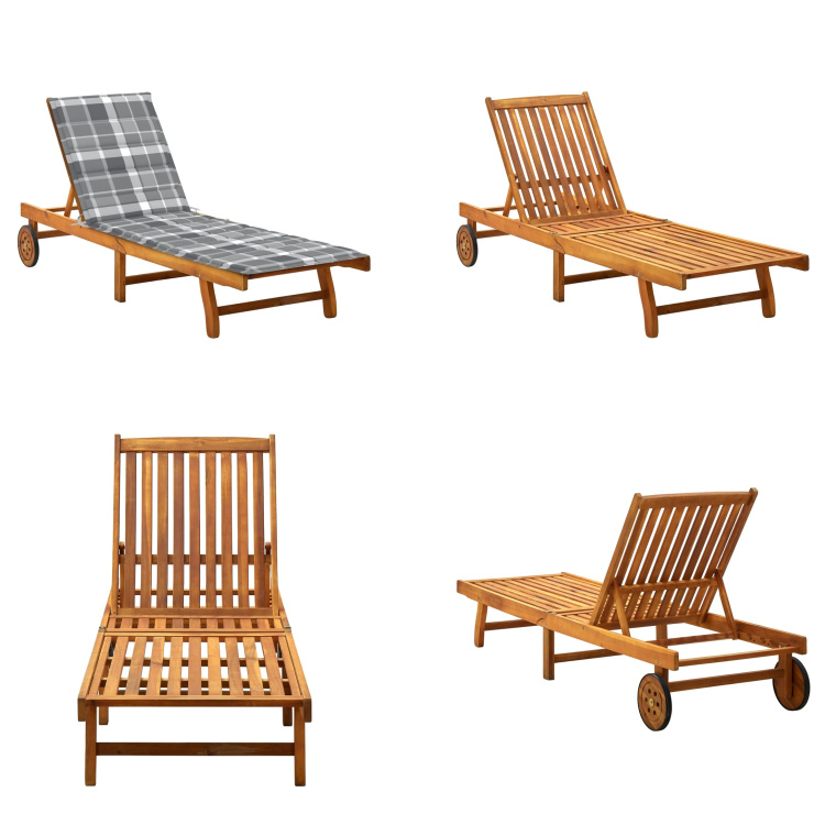 vidaXL Lehátko s opierkou Akáciové masívne drevo - Lehátko - Lehátka - Drevené ležadlo - Drevené ležadlá