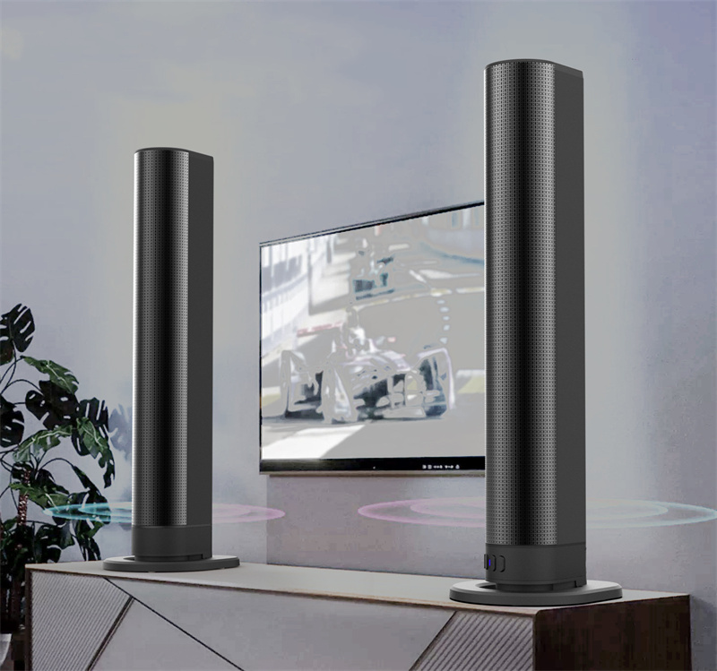 AIORBER Soundbar, abnehmbar, 5.3 Bluetooth, 20 W, UKW-Radio, HiFi-Klangqualität, 8 x 6 x 40 cm, Schwarz