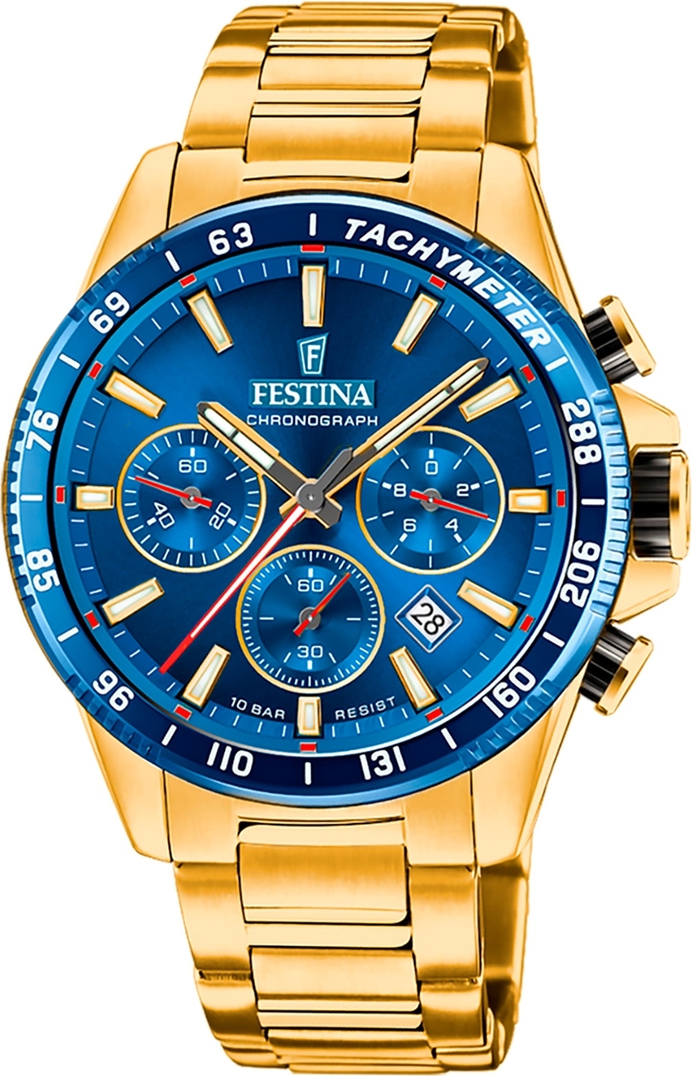 Pánske náramkové hodinky Festina z nehrdzavejúcej ocele zlaté Elegant D2UF20634/3
