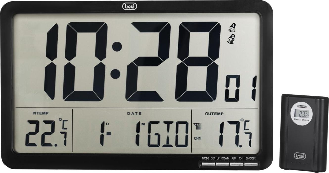 Trevi OM 3560 RC, Schwarz, Innen-Thermometer, Außen-Thermometer, Thermometer, Thermometer, F, °C, LCD 0M356000