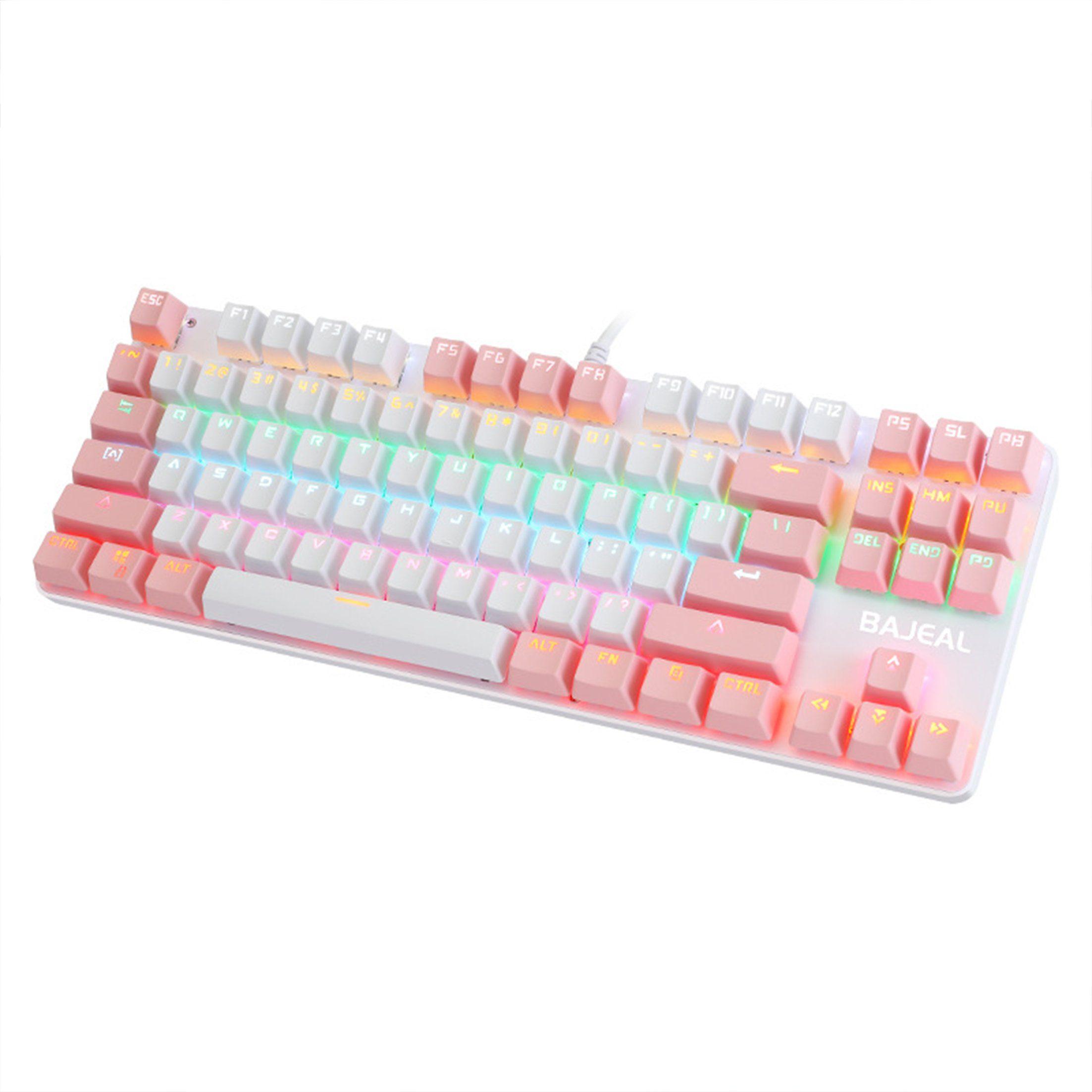 KINSI Mechanische Tastatur,Gaming-Tastatur,87 Tasten,Zweifarbig,USB T4-33825153-01