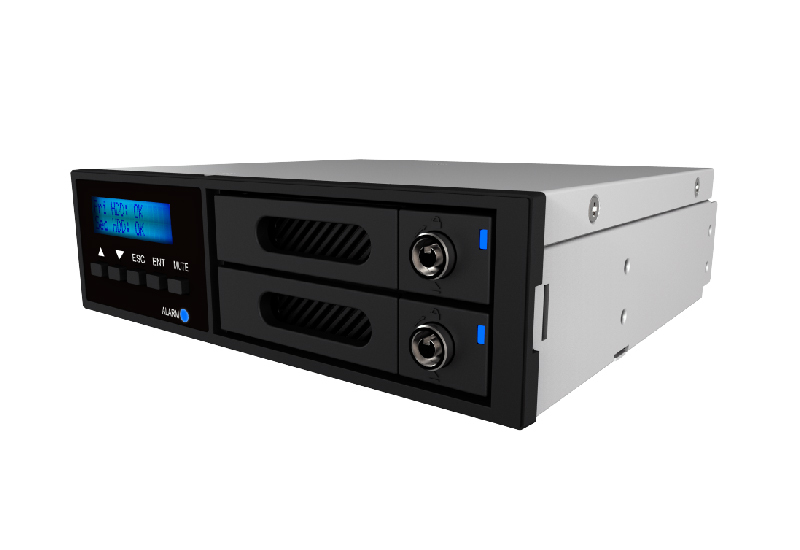 RAIDON inTank iR2022 - Internes RAID-Gehäuse mit Datenanzeige, Netzanzeige, Tastensperre, LCD-Anzeige, Lüfter - 2.5" (6.4 cm)
