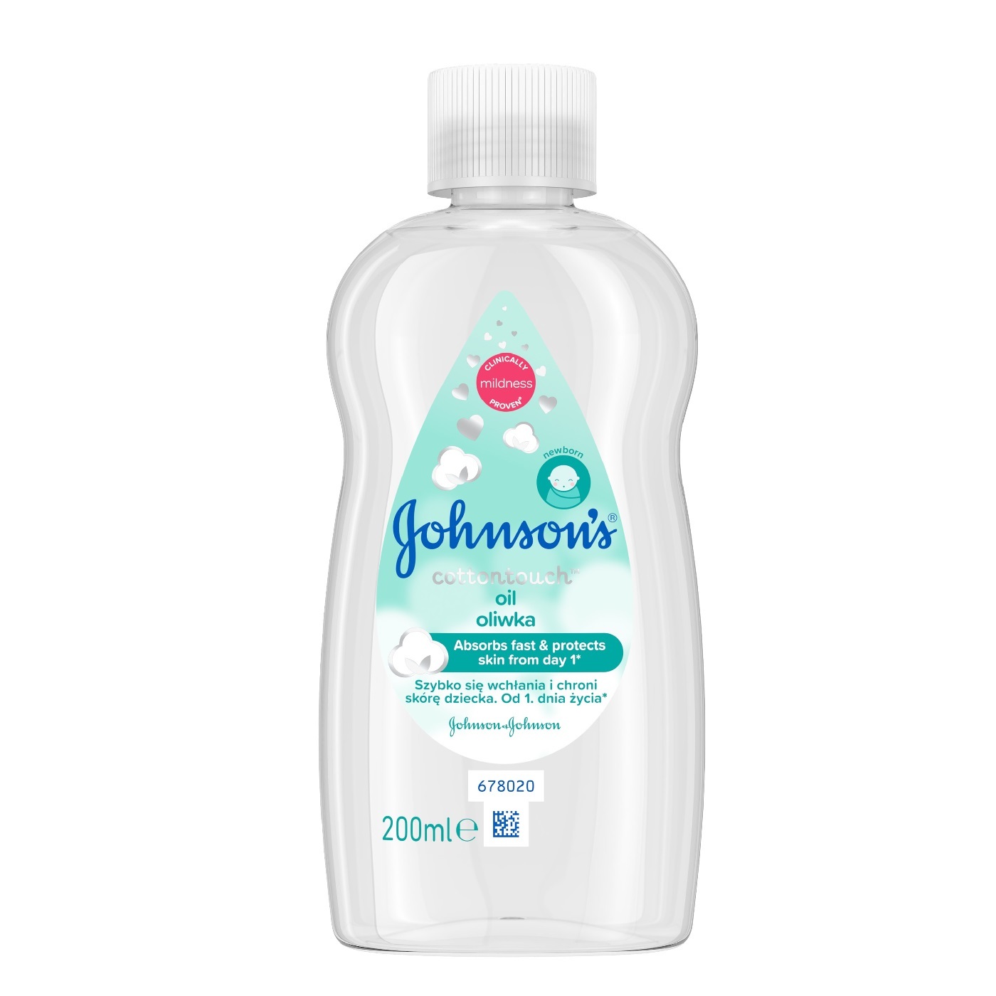 Johnson's Baby BaumwolleTouch Babyöl für Neugeborene 200ml – Sanfte Pflege ab dem ersten Tag