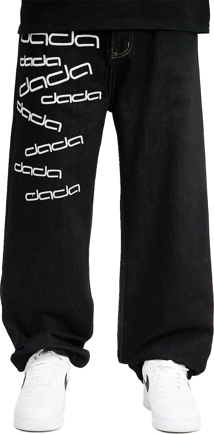 DADA Supreme Baggy Denim Jeans mit Dada Logo Stickerei Größe: 34W / 32L Big Letters Embroidery