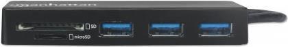 Manhattan 164948, USB 2.0 Type-C, Čierna, MMC, Microsd (transflash), MicroSDHC, MicroSDXC, SD, SDHC, SDXC, USB 3.2 Gen 1 (3.1 Gen 1) Type-A, Plast, FCC CE RoHS WEEE