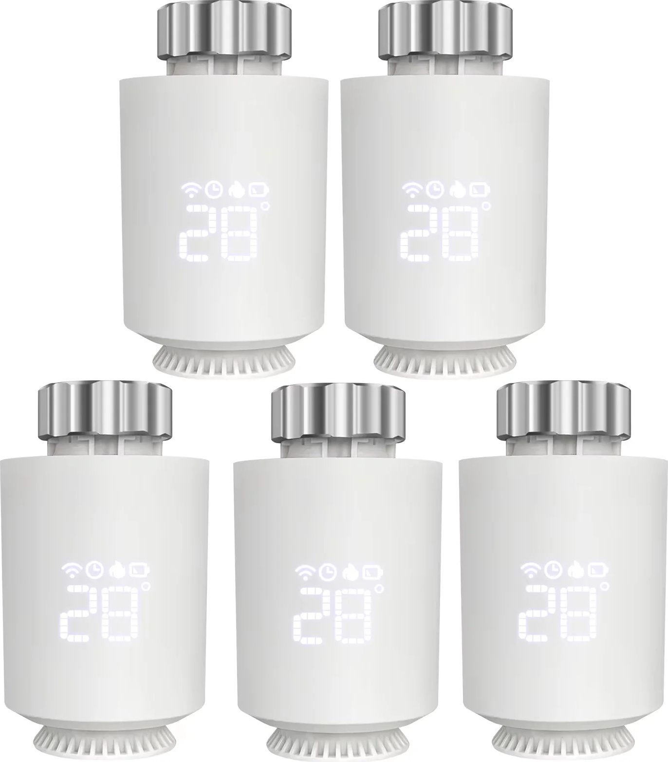 Tuya ZigBee termostat s pohonom radiátora, hlasové ovládanie, programovateľný plán, TRV06-5ks