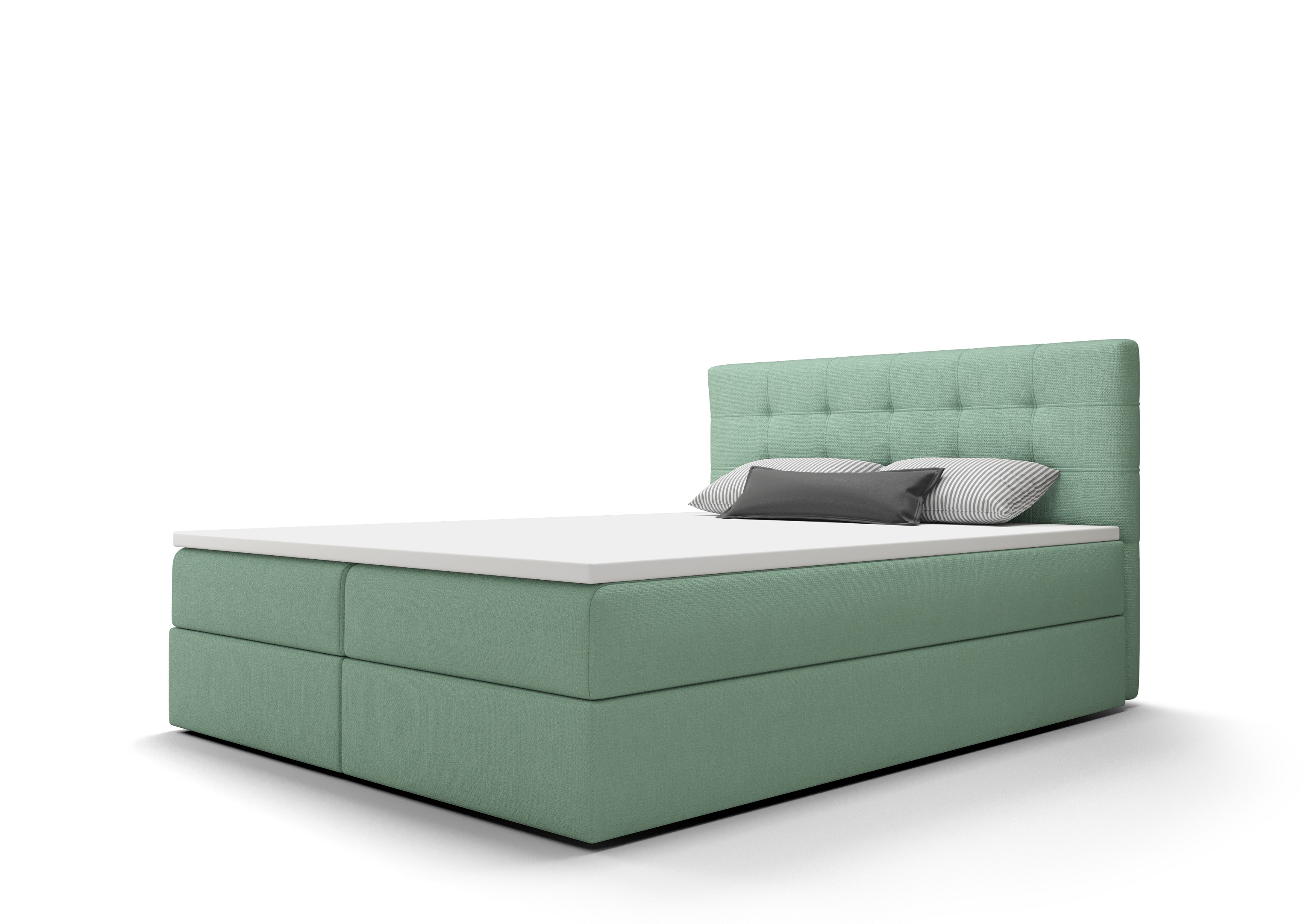 FERA 140x200 Boxspring posteľ Štýlová posteľ s úložným boxom, rôzne farby, s vrchným matracom, spálňová čalúnená posteľ COSMIC 16