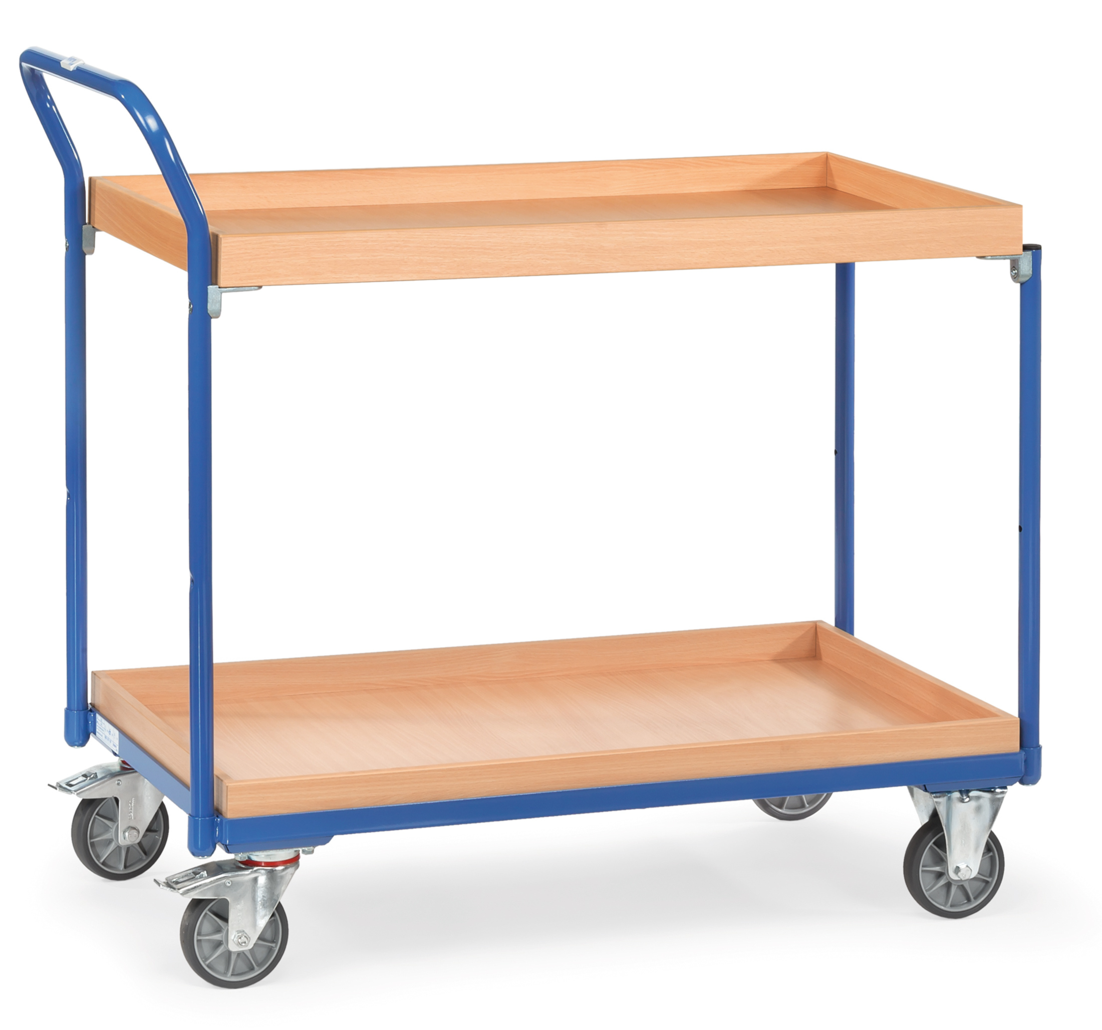 Fetra Tischwagen LxB 1000 x 600 mm 300 kg 2 Kästen, hochstehender Griff 3762