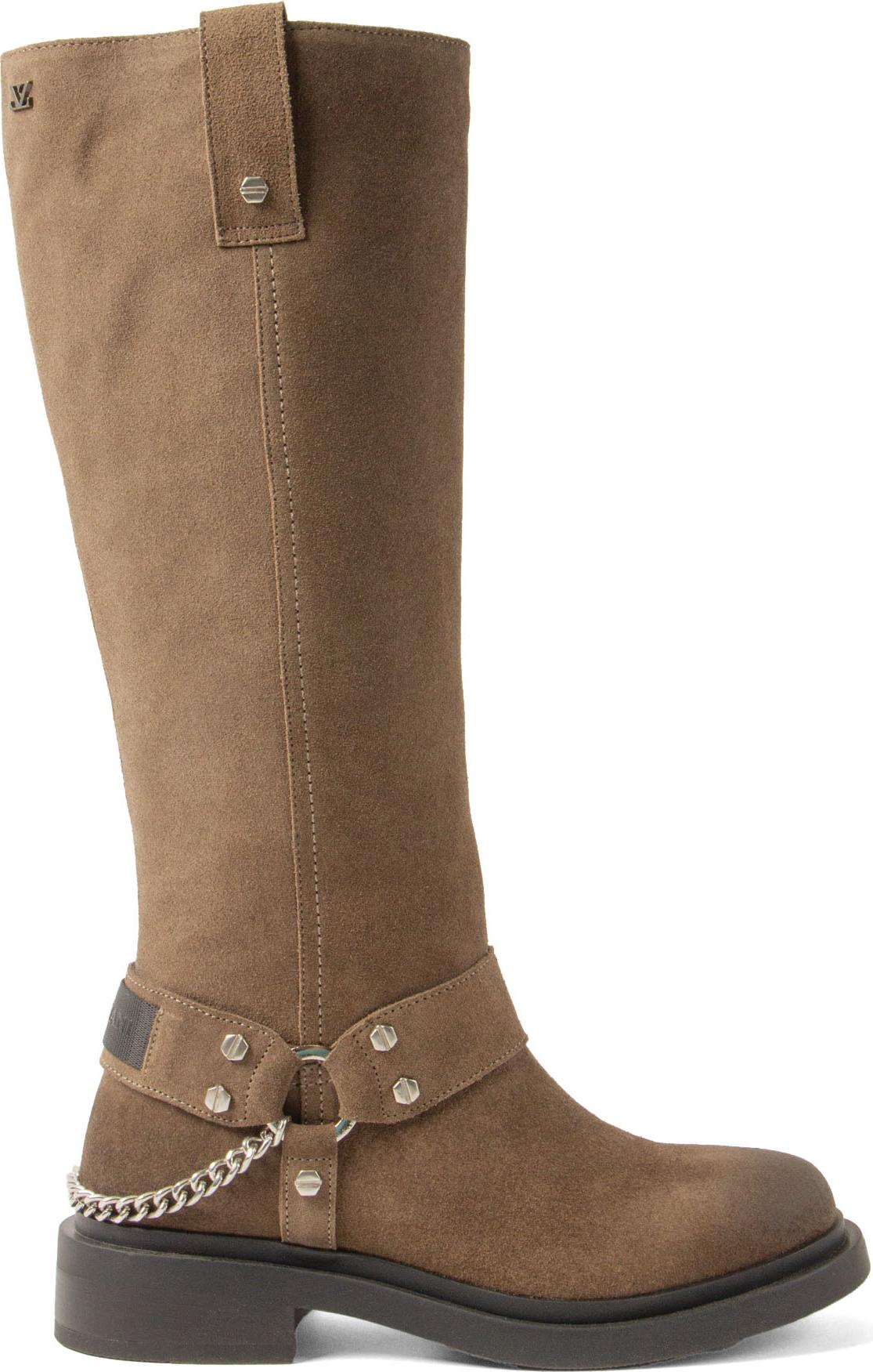 Lazamani Leslie Lange Laarzen - Taupe - Maat 39 2600261210439