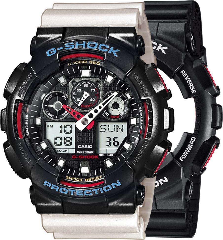 Hodinky Casio G-Shock SET GA-100-1A4ER + BEZEL 10514393 + BAND 10395227 20BAR