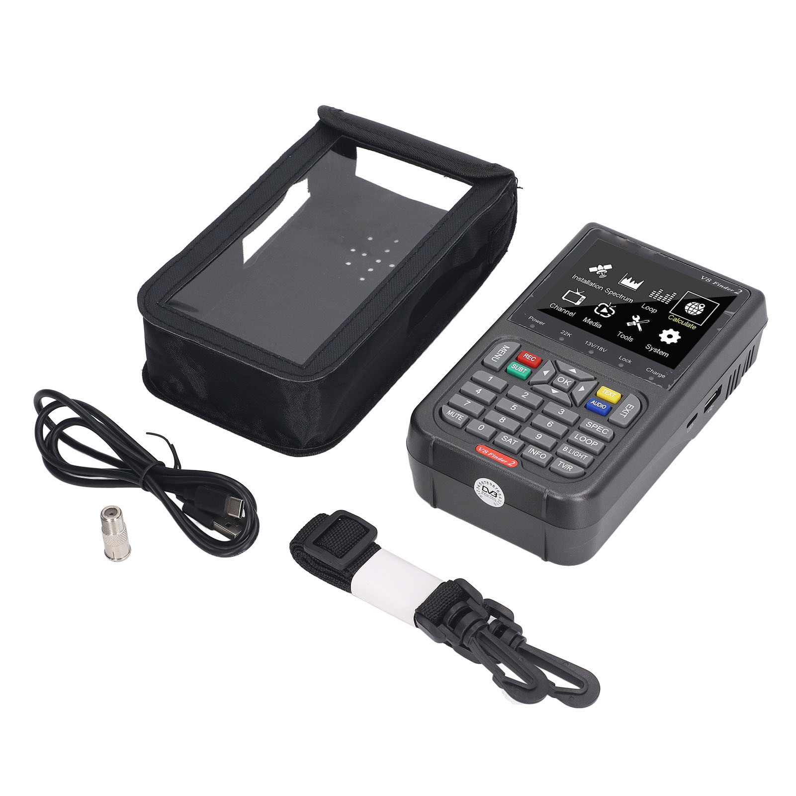 Cocosity Digitaler Satellitenfinder mit LCD-Bildschirm, Handgerät zur Satellitensignalmessung, eingebauter Akku V8 Finder 2