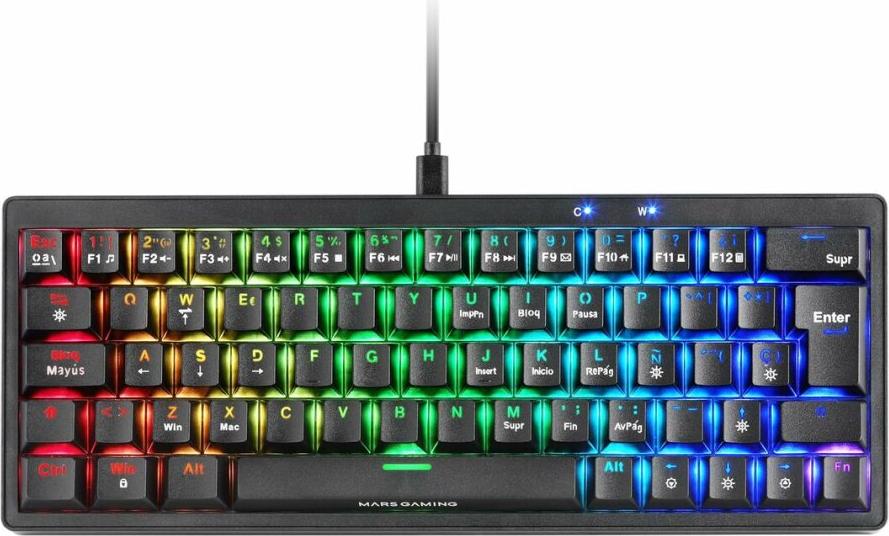 Gaming Tastatur Mars Gaming MKMINIPROBRES Schwarz Qwerty US