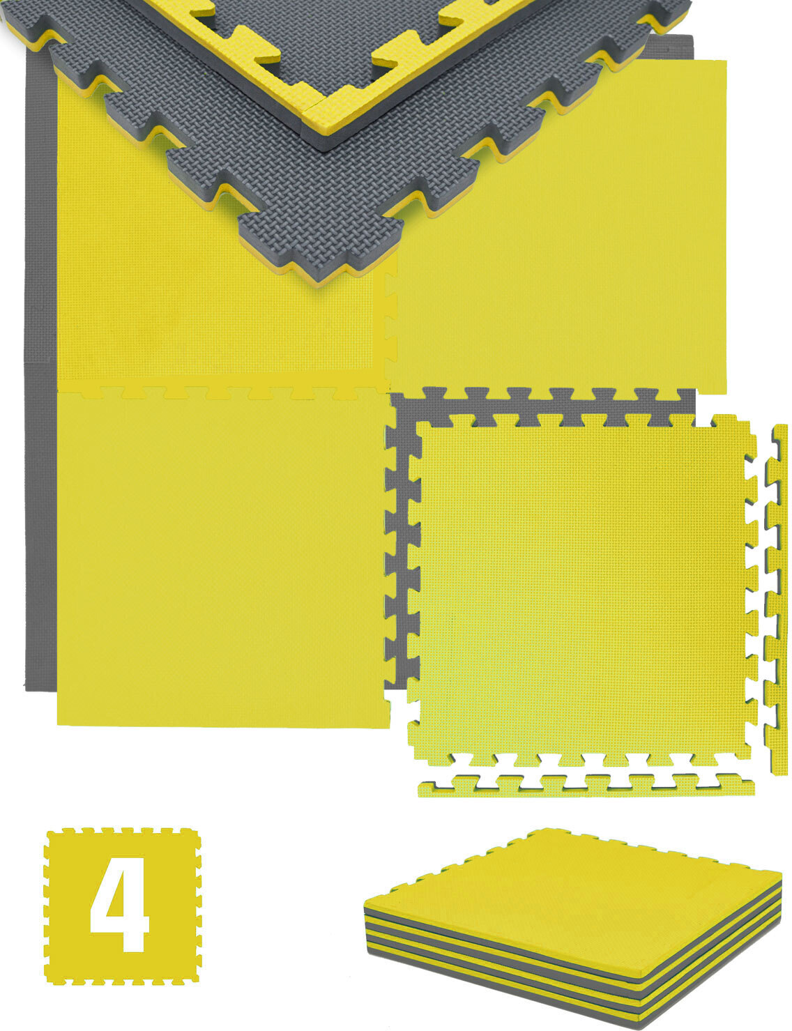 Eyepower 2 cm Dick: 1m² Bodenschutz Fitnessmatte - 4 Sportmatten 50 x 50 Optische Mängel 17176