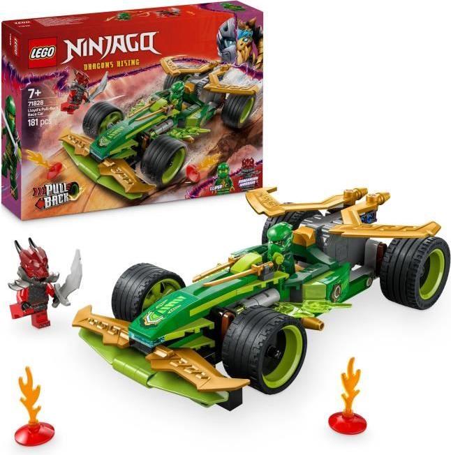 LEGO Ninjago Lloydov pretekársky automobil 71828, stavebnice s motorom na spätný chod, 7+ rokov, 2 minifigúrky, vrátane príslušenstva