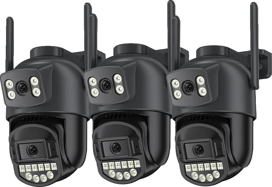 Monitorovacia kamera, dvojitý objektív, nočné videnie, 3ks CAM 64G karta, zástrčka EÚ