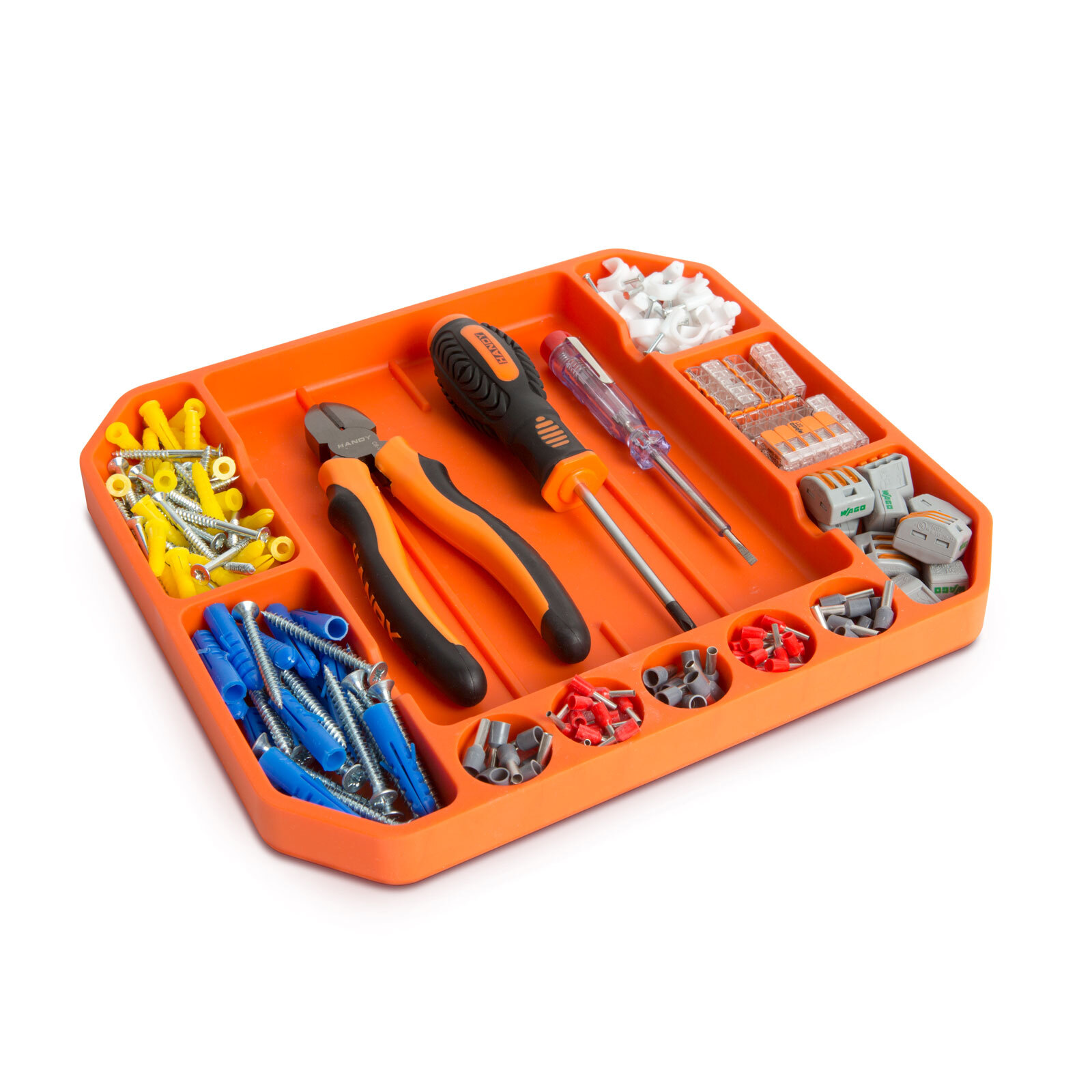 HomeShopXL Werkzeugablage aus Gummi mit Lineal – 26 x 23,5 x 2,5 cm für Heimwerkerarbeiten, Renovierungen und Automontage [11985B]