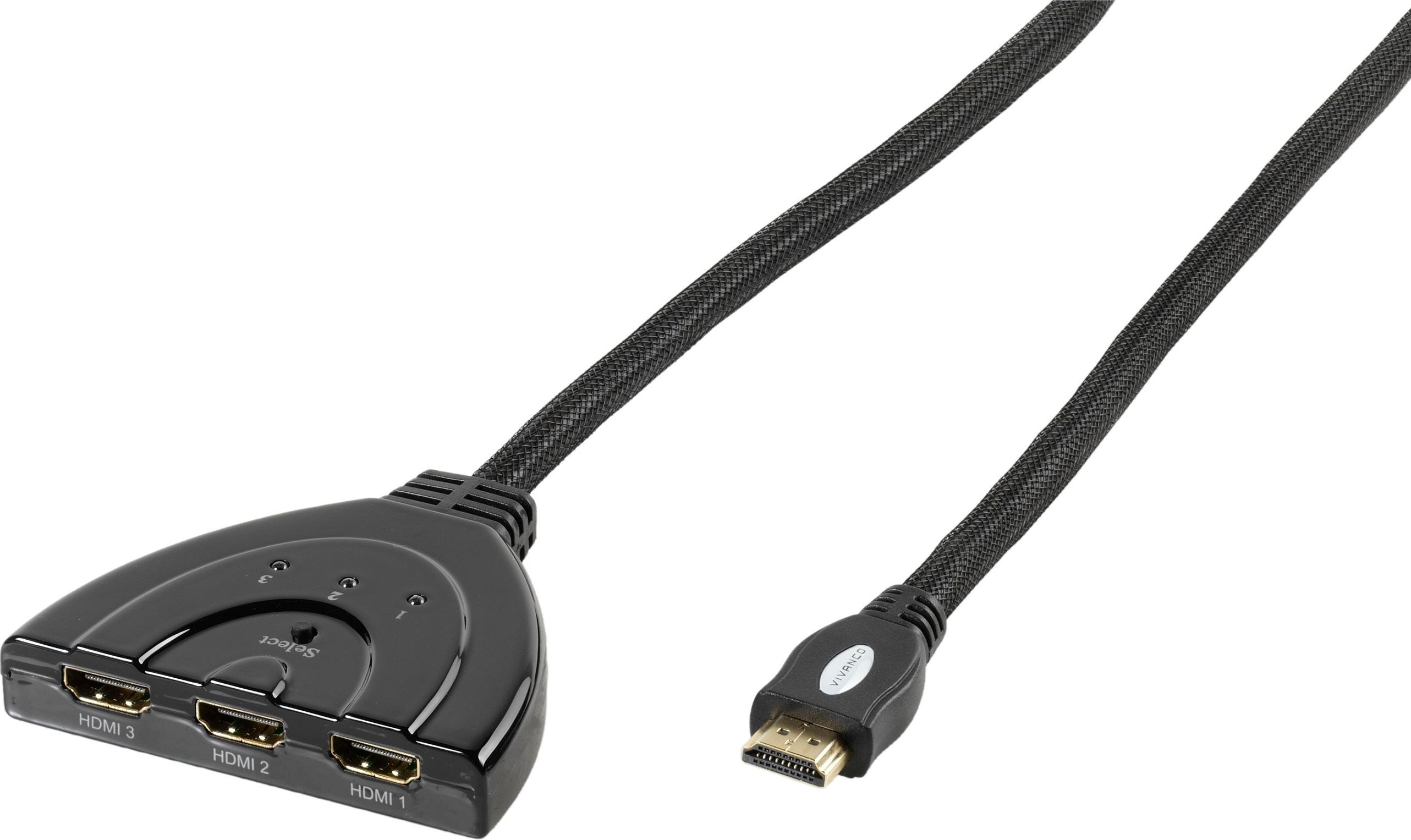 VIVANCO Automatischer HDMI® 3 > 1 Umschalter (47079) VVVHDMISWITCH31