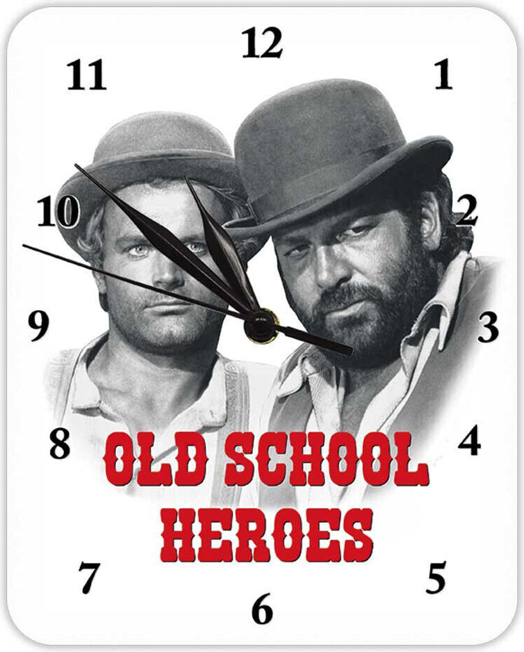 Blechwaren Fabrik Braunschweig Gmbh Bud Spencer & Terence Hill, OLD SCHOOL HEROES - Wanduhr aus Blech 20 x 25 cm KUT04
