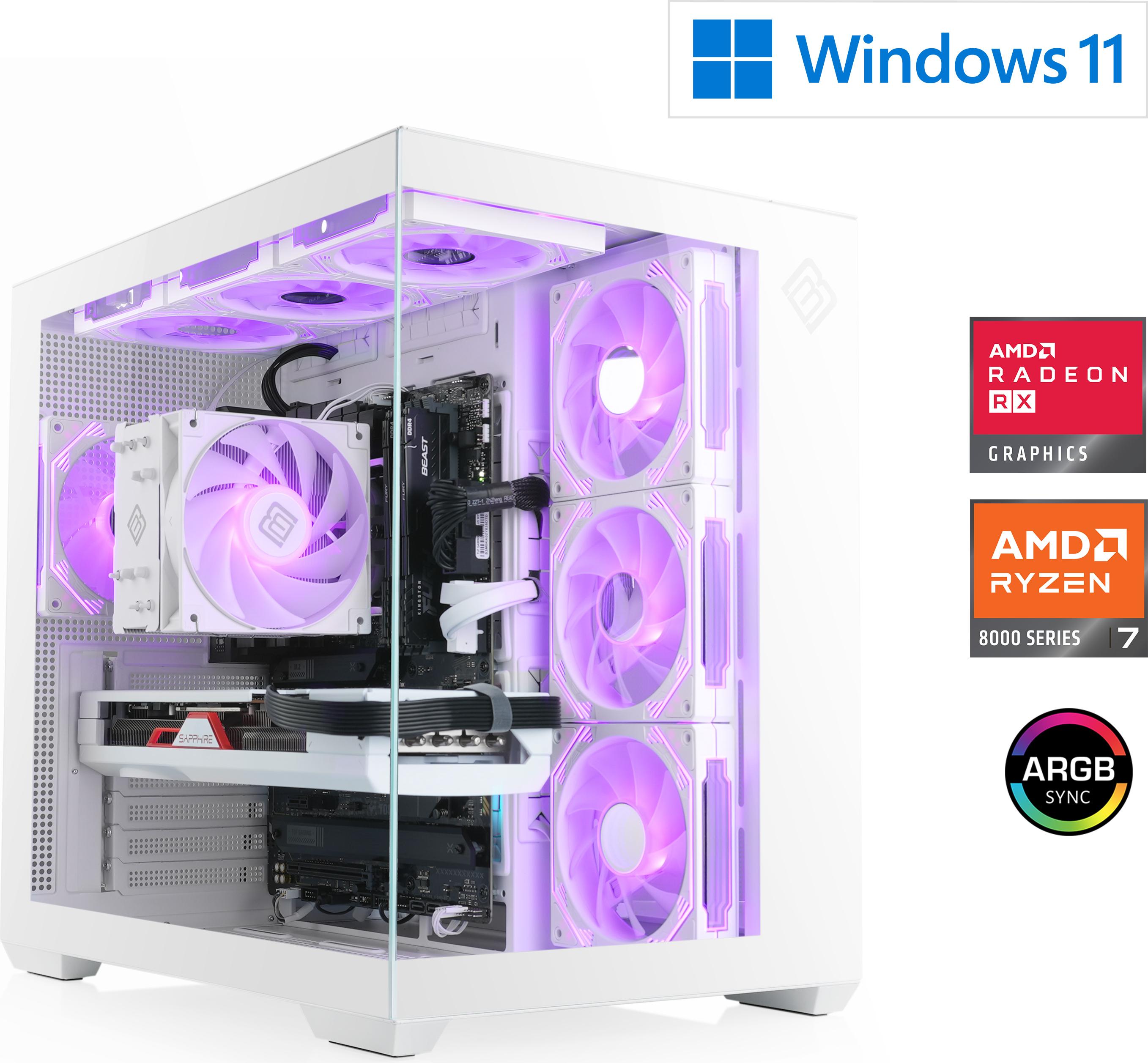 Gaming PC M12600H / AMD Ryzen 7 8700F, 8x 4100 MHz / AMD RX9070 / 32 Go DDR5 RAM / M.2 SSD 2000 GB - Windows 11 Home