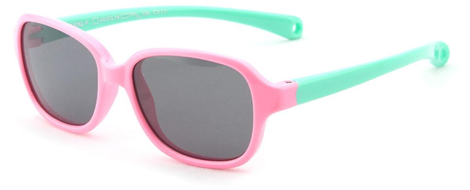 Techsuit - Polarisierte Sonnenbrille (8192-C3) polarisierte Sonnenbrille für Babys - rosa / grün