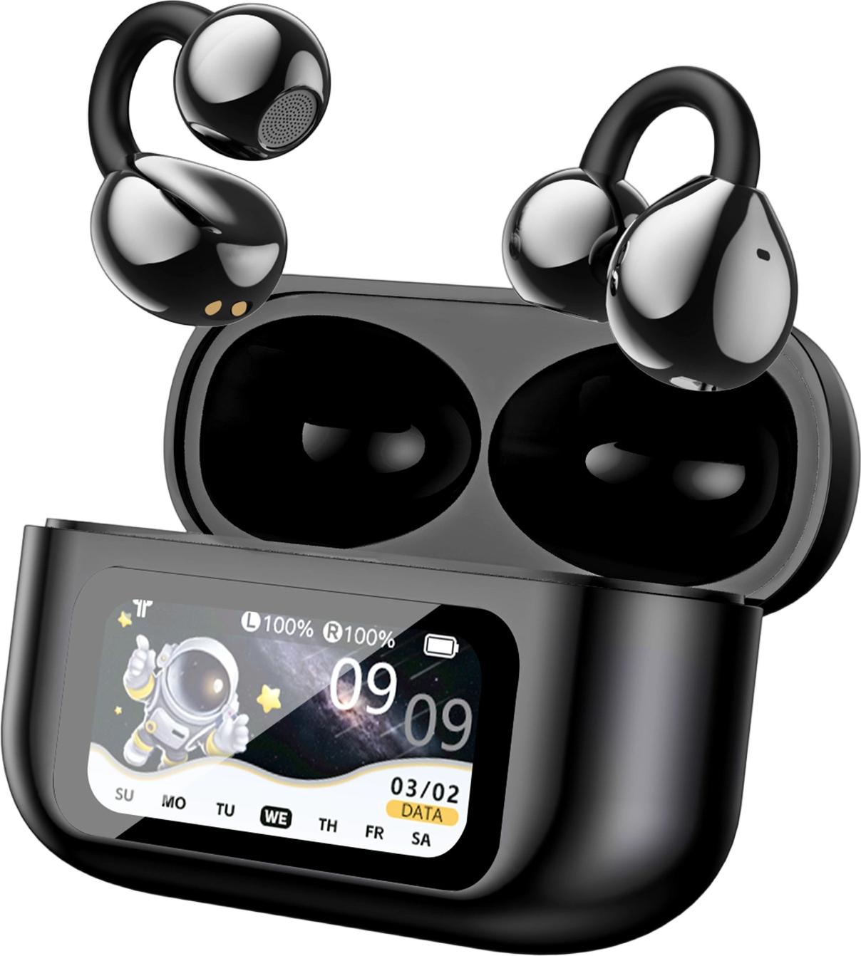 Crrynuo XG42 KI-Smart-Übersetzungs Kopfhörer - Bluetooth Ohrclip Ohrfrei mit Intelligenter Anzeige & Digitalem Display (Internationales Modell) KAU-LR-UN-CPK-20251125-2