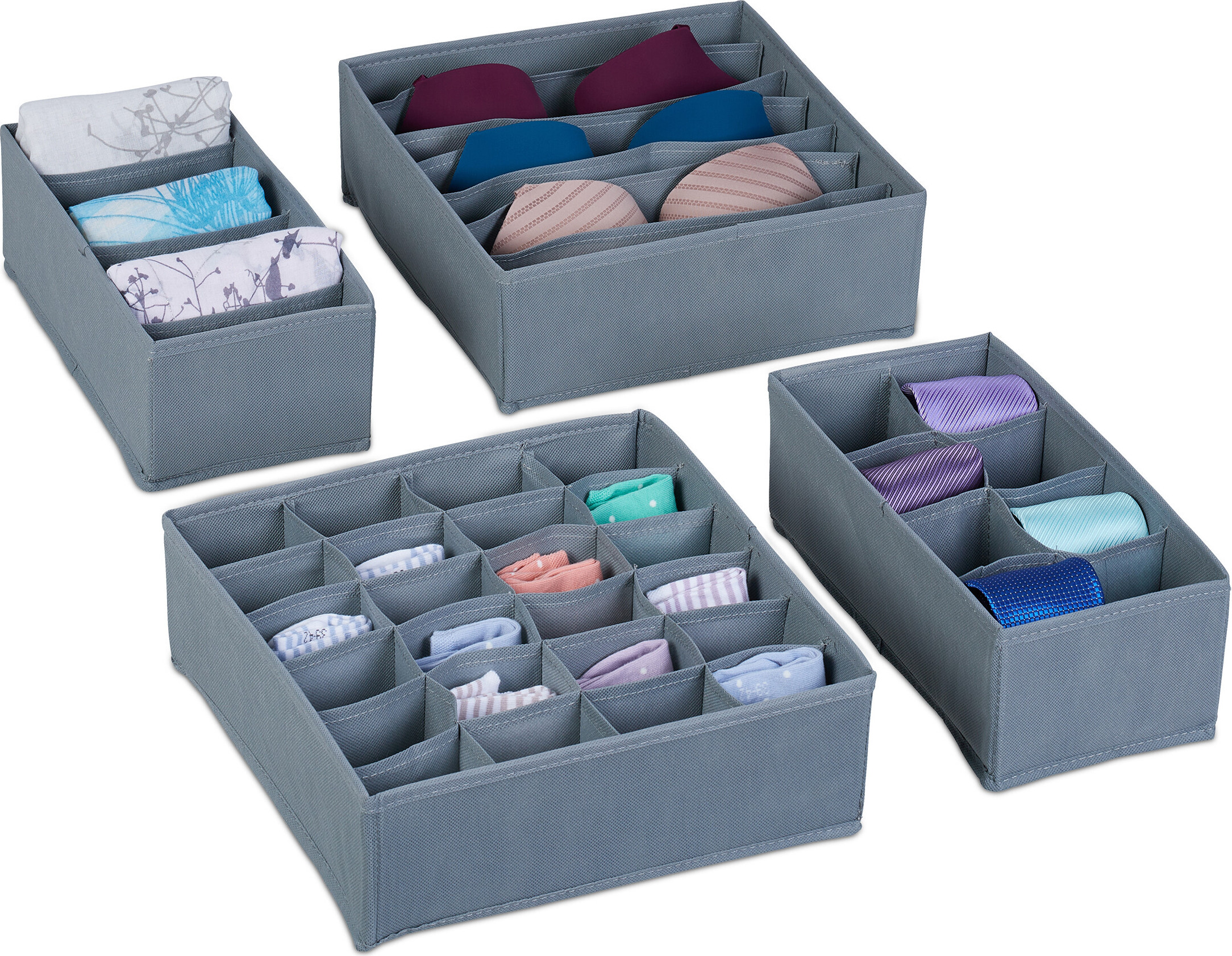 set di 4 pezzi per l'organizzazione dei cassetti relaxdays