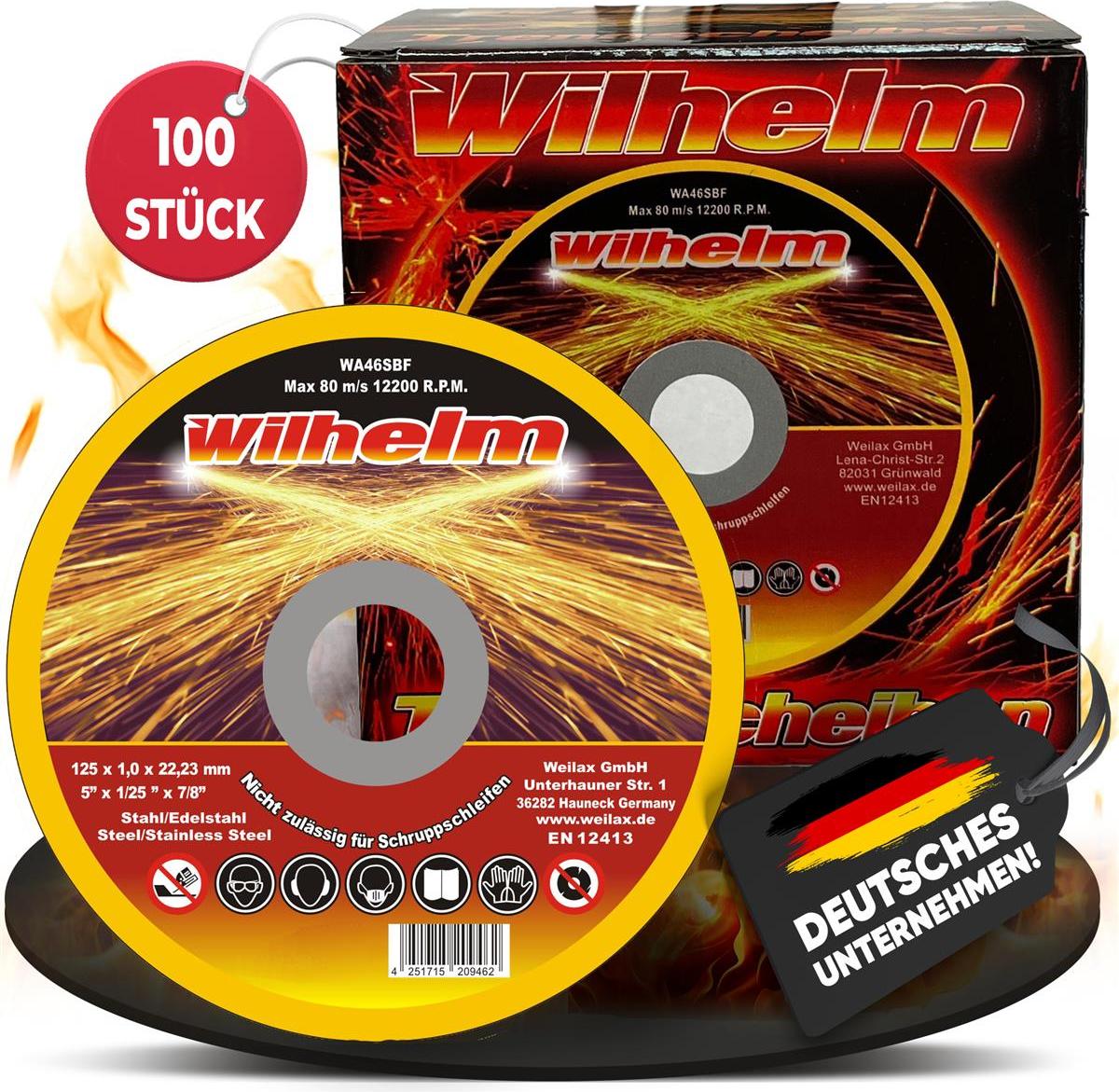 Wilhelm Trennscheiben Extra-Dünn Für Edelstahl & Metall – 10 Stück, 230mm