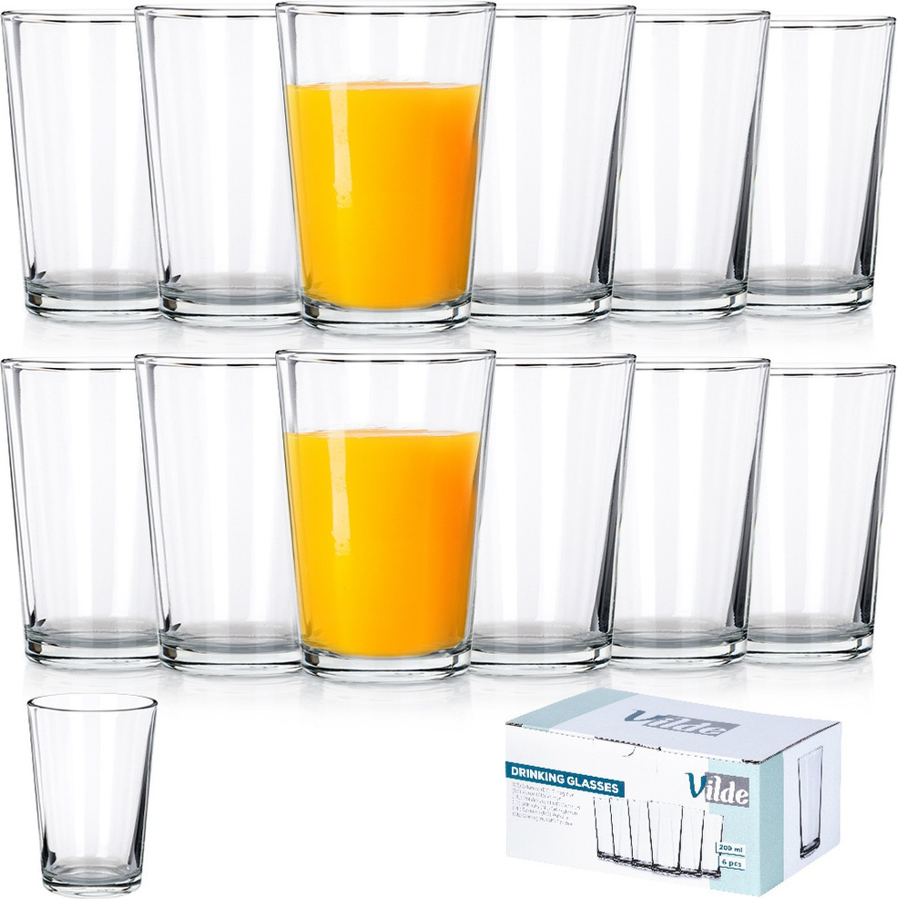 6 Trinkgläser Set 325ml - Stoßfeste Wassergläser Für Saft & Cocktails