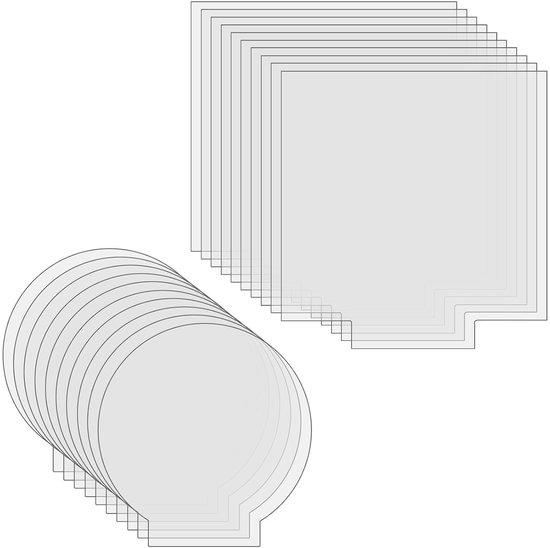OEM Set von 20 transparenten Acrylplatten - Runde und Quadratische 2mm dicke Acrylplatten für LED-Licht, Tafeln, Bilder und DIY-Projekte 2026