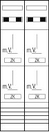 ABN Zählerplatz 3pts 4Z - Zählertafel 4 Reihen von kWh-Zählern 0 Z29640
