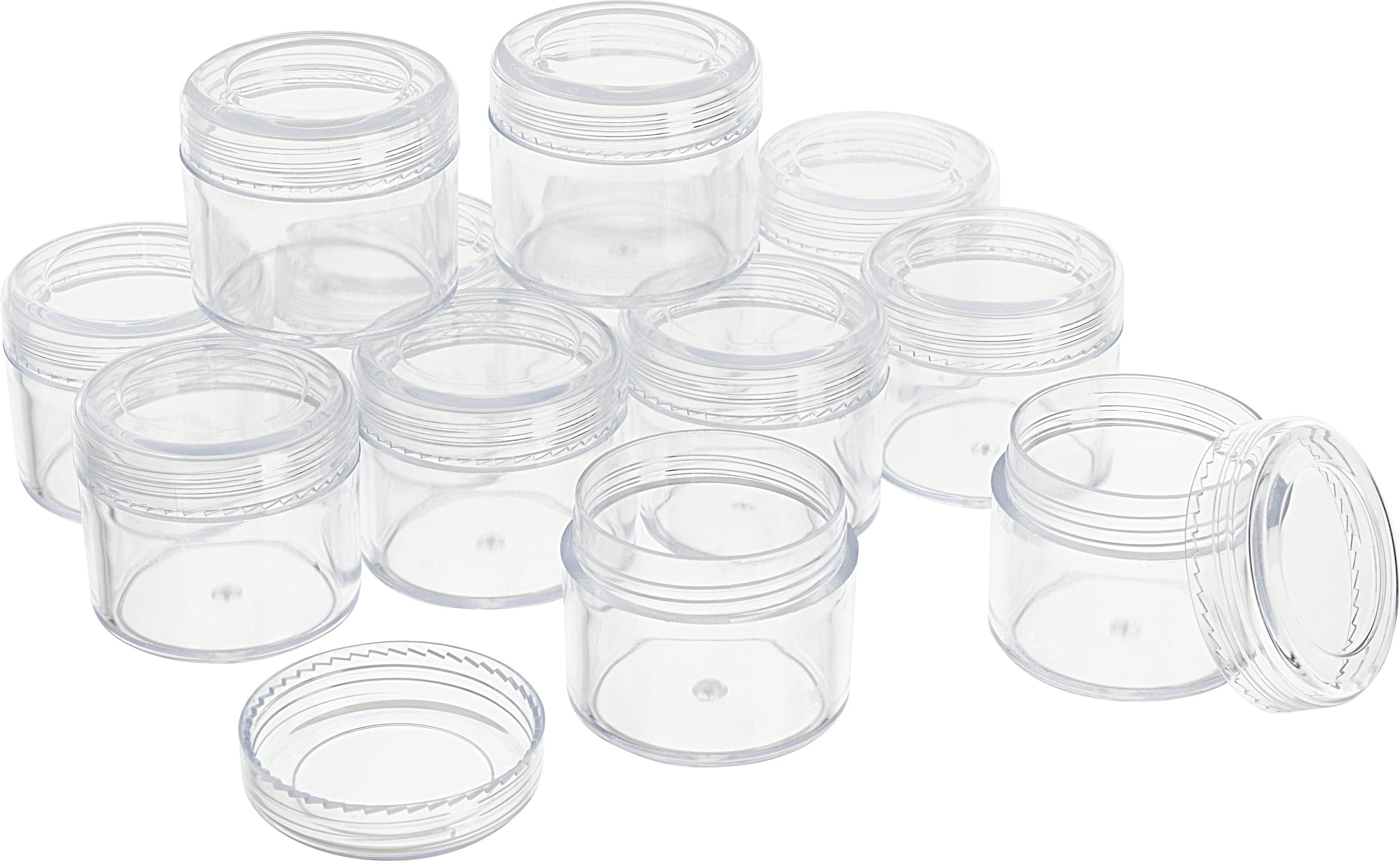VBS Hobby Service VBS XXL Kunststoffdosen mit Schraubdeckel "Flach", 20 ml, 12 Stück TT-40-03