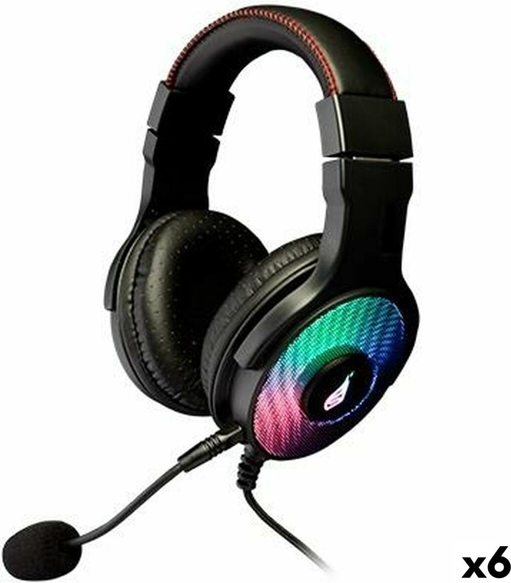 Kopfhörer mit Mikrofon Verbatim Schwarz (6 Stück)