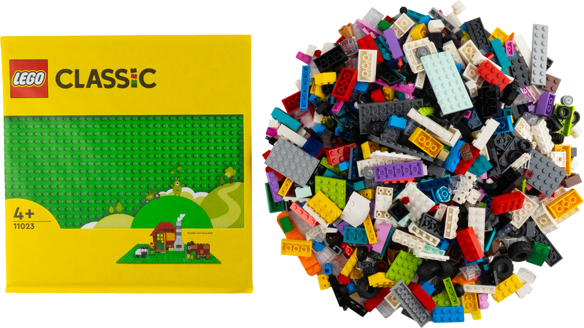 LEGO® City Mega Building Fun 1000 farebných kociek, špeciálne kocky + 1 zelená doska - NOVINKA! Diely 1000x