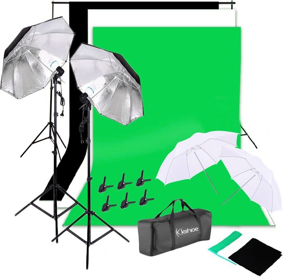 Kit Di Illuminazione Per Studio Fotografico – Set Luce Continua Con 4 Fondali (1,6x3m) E Supporti, Per Ritratti E Video - 3