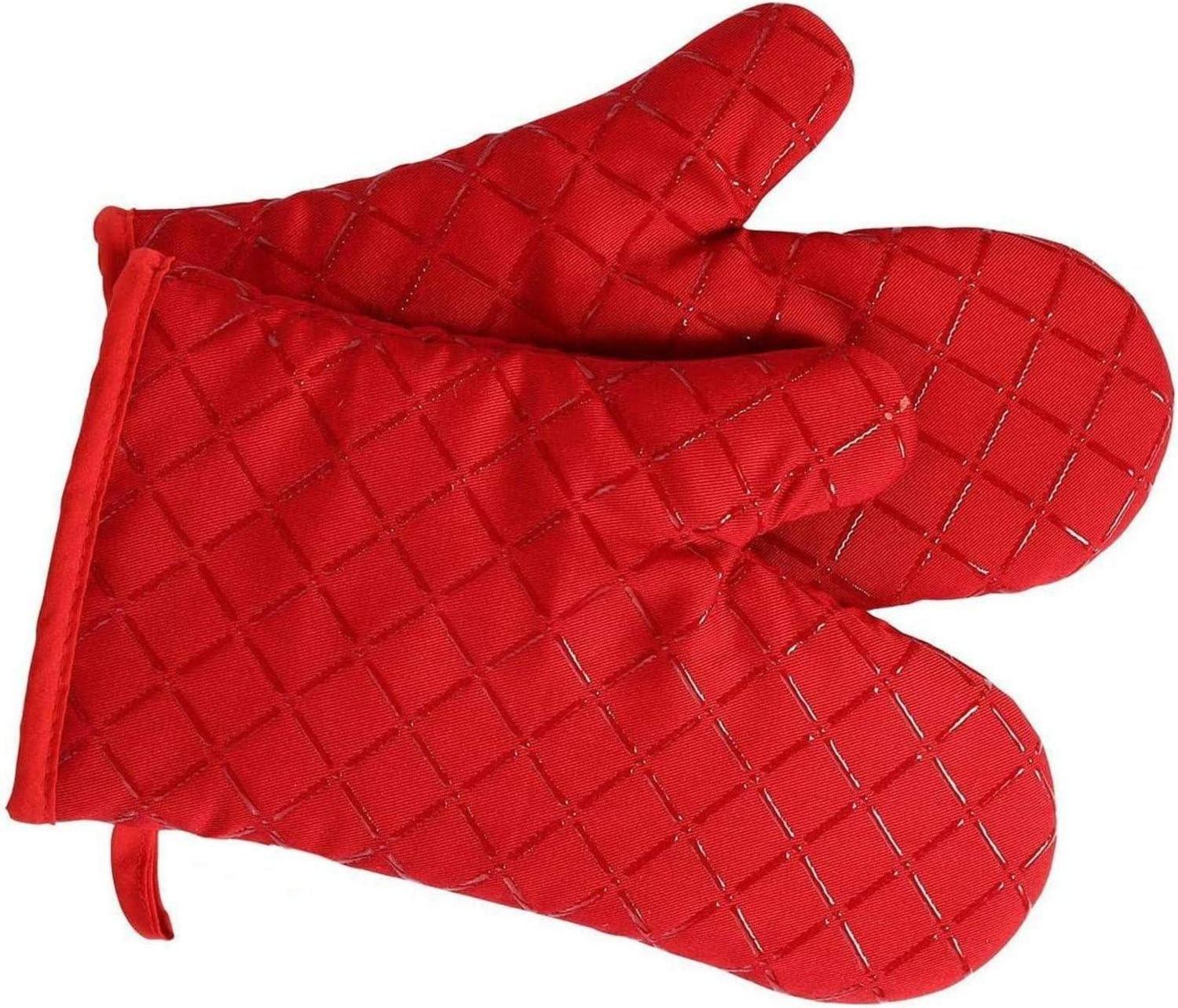 Sonstige Anti-Rutsch Ofenhandschuhe Silikon Grill BBQ Handschuhe bis 240°C rot