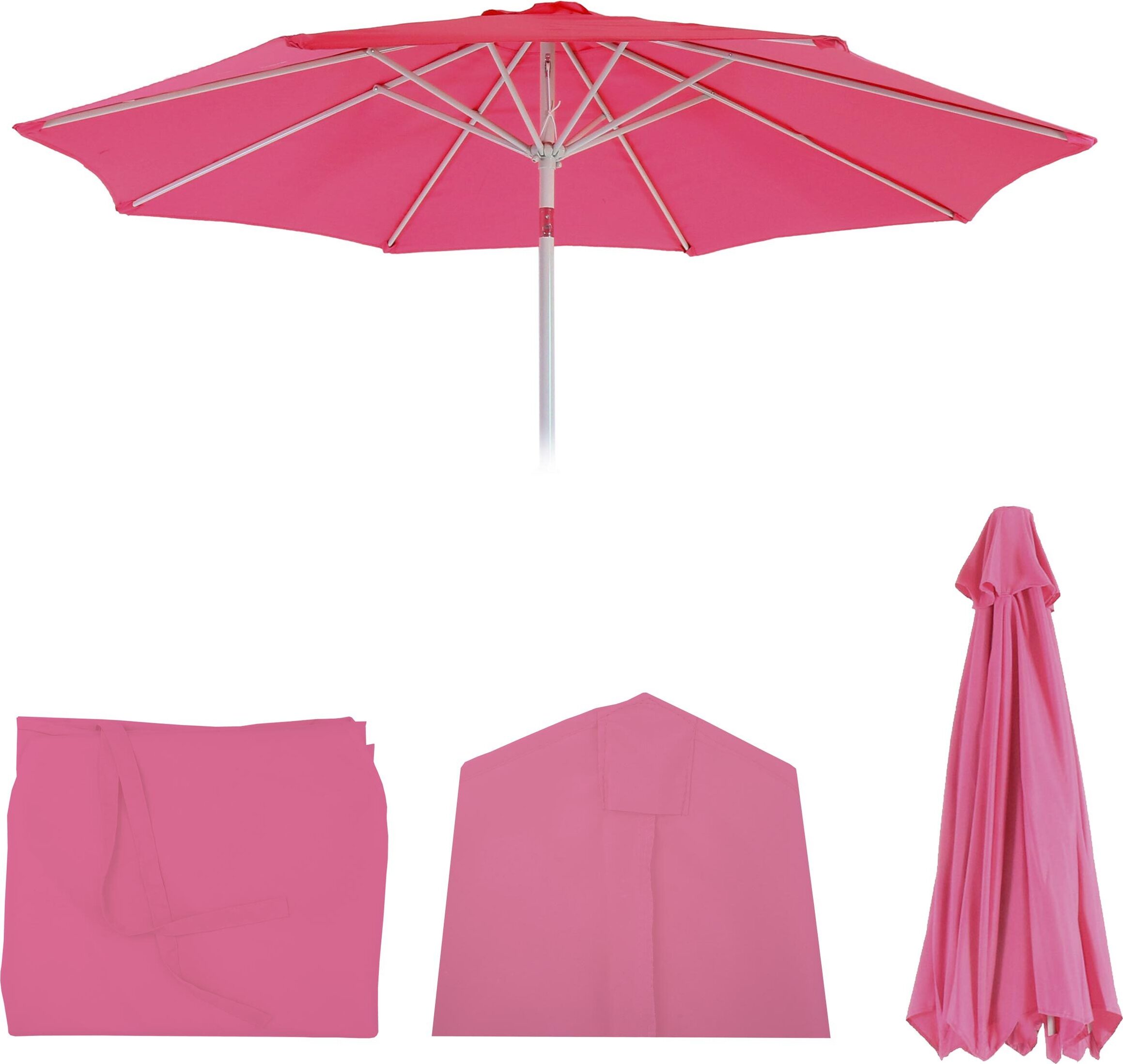 Jorohiker Copertura Di Ricambio Per Ombrellone Da Giardino 2,7 M, 8 Stecche, Rosso Scuro, Tessuto UV E Impermeabile