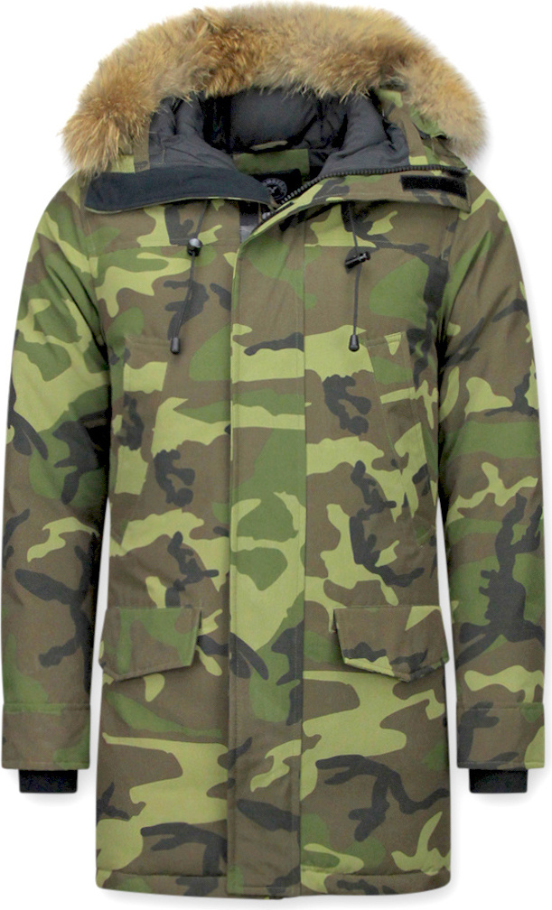 Y chromosome Jacken Mit Fellkragen Camouflage Parka - S
