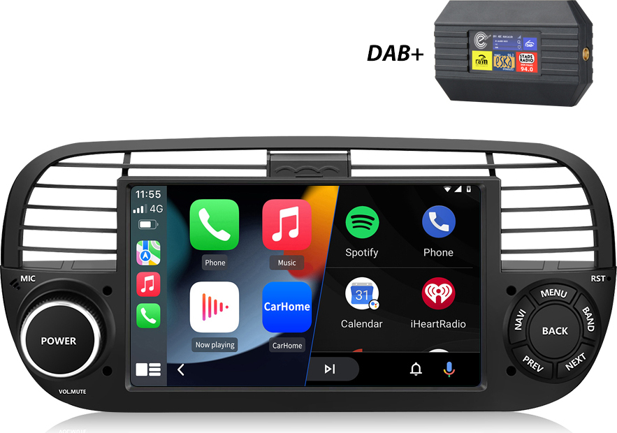 Car Play Per Auto Autoradio Android Per Fiat 500 2007-2016 Android 11 LCD Touch Screen Il Miglior Autoradio 500