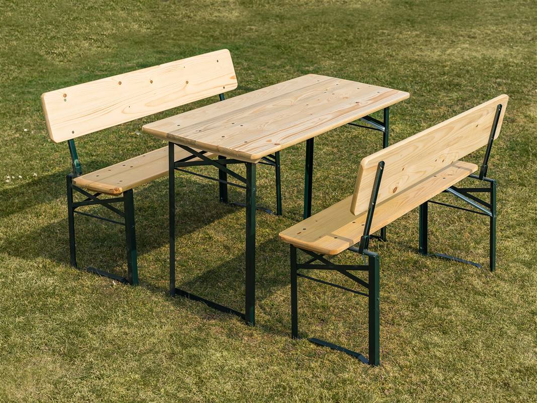 Záhradný pivný set s operadlom 115 cm
