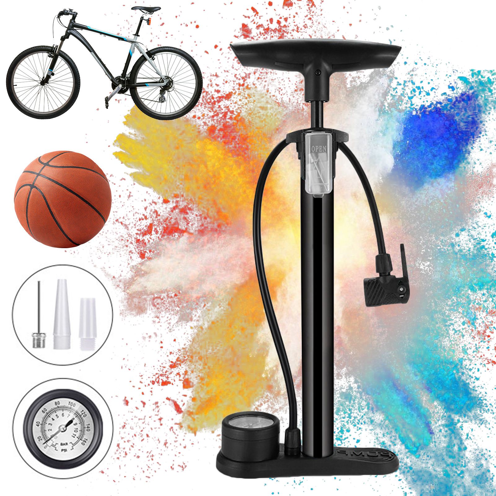 Fahrrad Reifen Mini Luftpumpe Tragbar Aufpumpen für Basketball Motorrad  Fahrrad