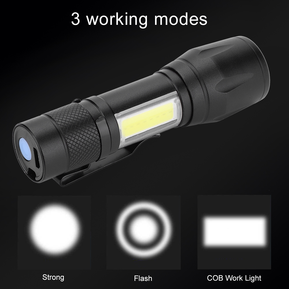 Cocosity Taschenlampe, Outdoor-Taschenlampe, Mini-Taschenlampe, COB-Taschenlampe, USB-Taschenlampe