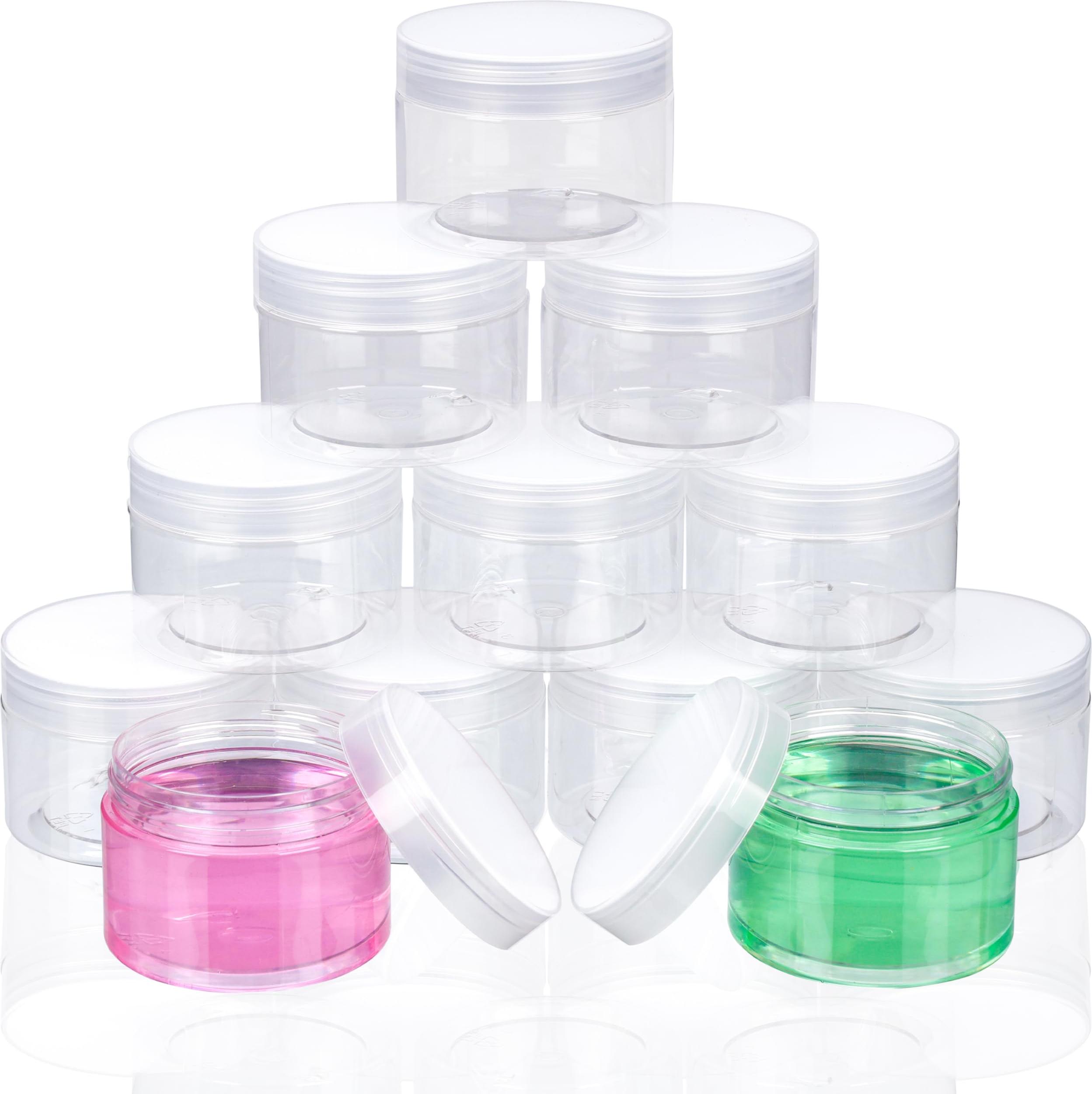Belle Vous Leere Kosmetik Behälter Transparent (12Stk) – Kosmetik Tiegel Döschen 120ml – Kunststoffdose mit Deckel Rund für Makeup, Creme Dosen, BVOUS-SSF2