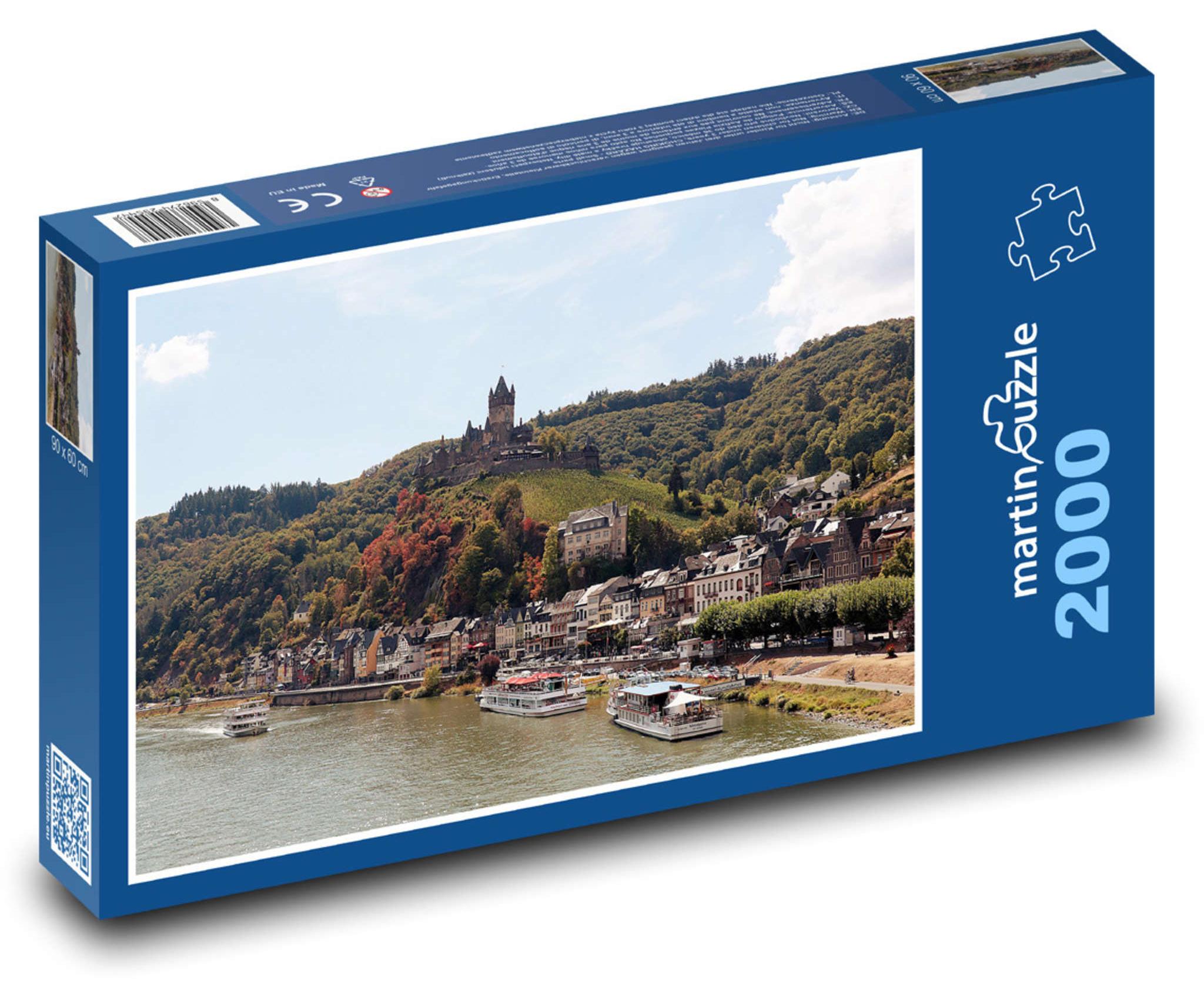 MCprint Puzzle 2000 Burg über Fluss und Weinbergen - martinpuzzle