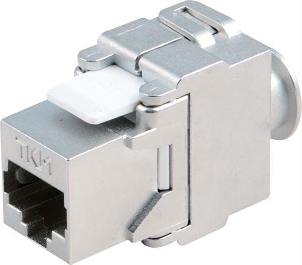 BACHMANN Keystone CAT6a STP Kupplung, RJ45/LSA-Anschlusstechnik 10GB, metallic 918.035