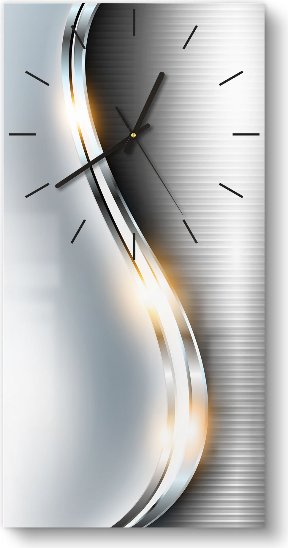 DEQORI Glasuhr 30x60 cm Modern 'Elegantes Vektordesign' Wanduhr Glas Uhr Design leise WC-30-60-M-1196