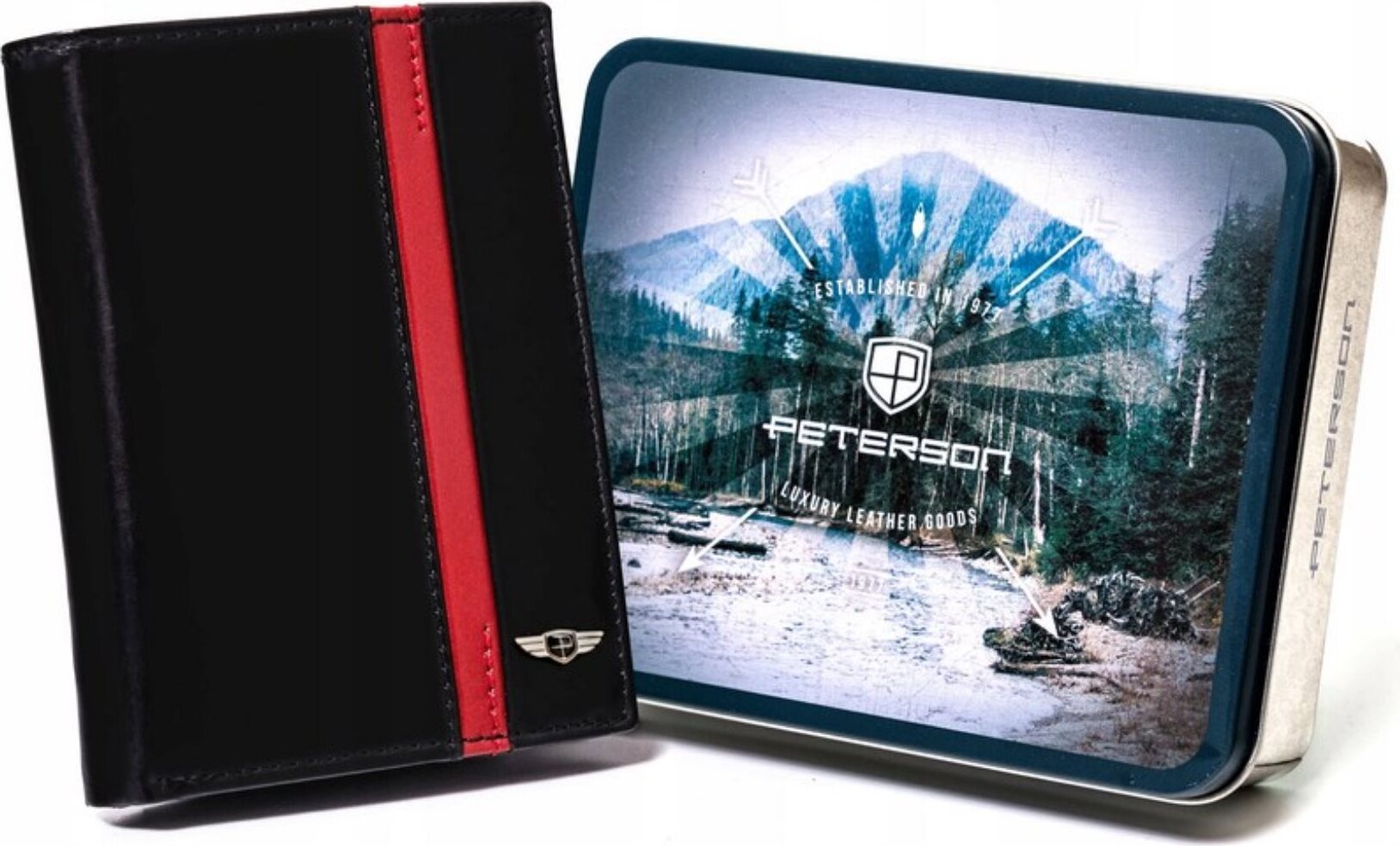 Peterson Große vertikale Herren-Geldbörse aus Leder rovicky197300