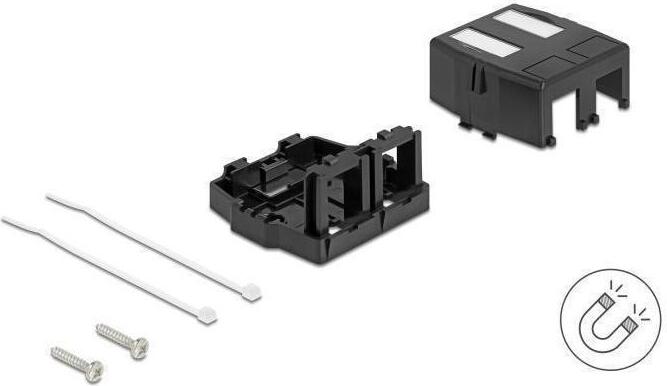 DELOCK Keystone Leergehäuse 2 Port magnetisch. Unterseite sw 85842