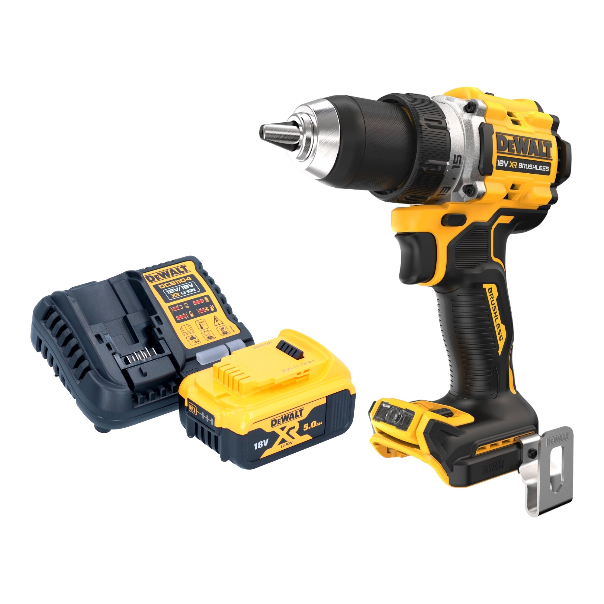 Akumulátorový vŕtací skrutkovač DeWalt DCD 800 P1 18 V 90 Nm + 1x akumulátor 5,0 Ah + nabíjačka