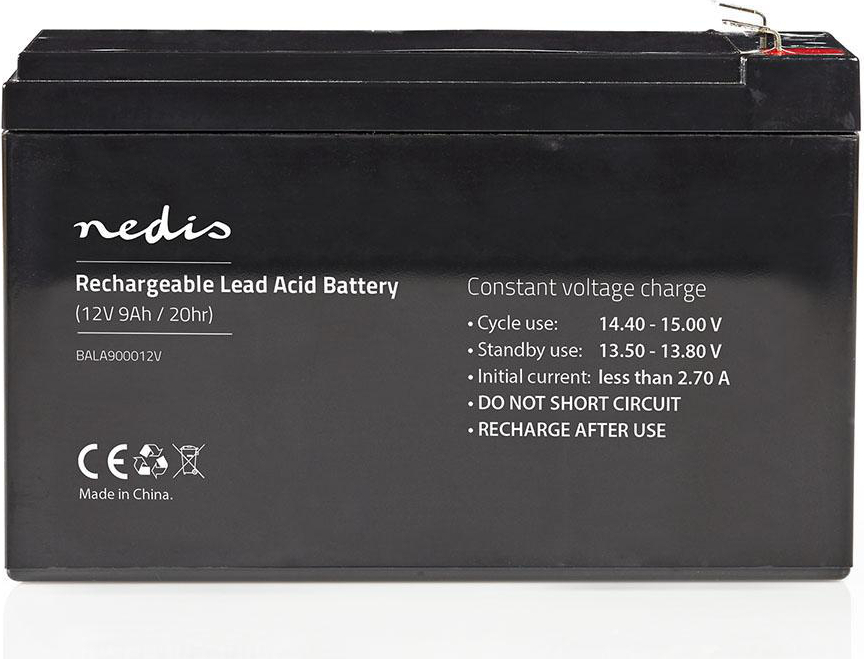 Nedis Wiederaufladbare Blei-Säure-Batterie - Lead-Acid - Wiederaufladbar - 12 V - 9000 mAh BALA900012V