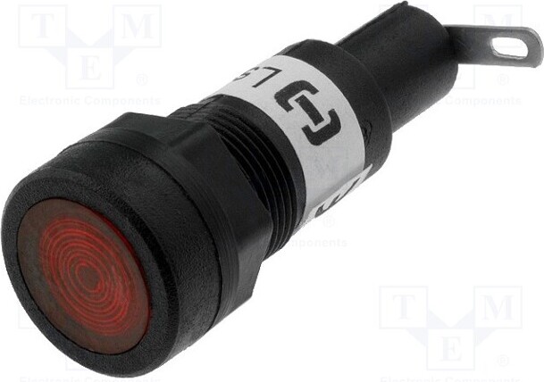 TNE 1x Kontrollleuchte: mit Neonleuchte 230VAC rot Öffng: Ø12,5mm Kontrollleuchten m _1GH_LS-1-A/R